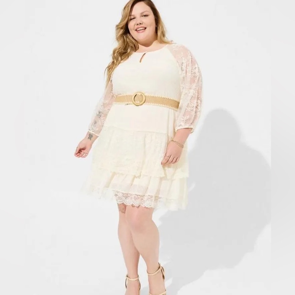Festi Lace Clip Dot Mini Dress torrid